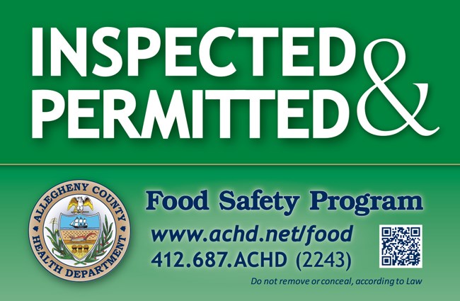 Sign - Allegheny County Health Department - Inspected & Permitted